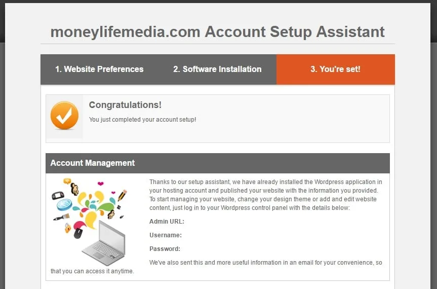 screenshot of fifth step of installing wordpress on siteground web hosting