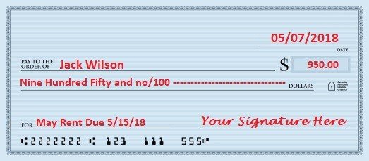 how to write a check for 1500