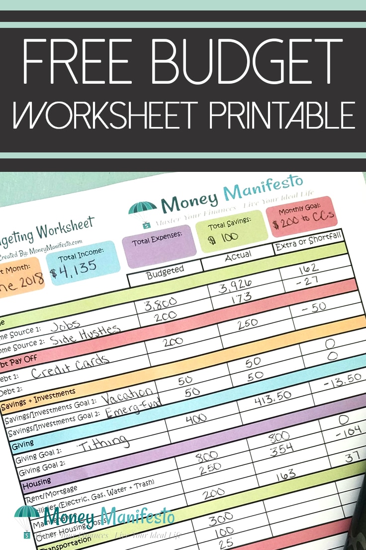 a simple budget worksheet