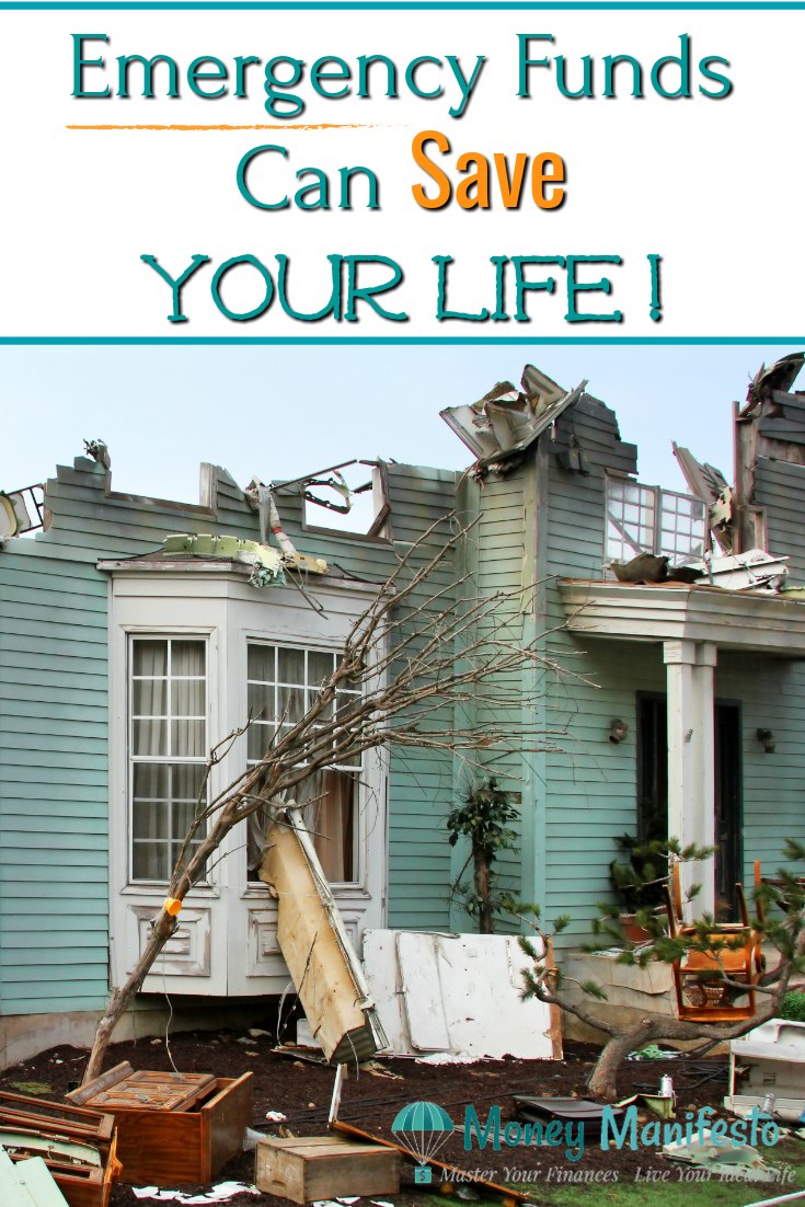 emergency funds can save your life above house destroyed by a tornado or hurricane